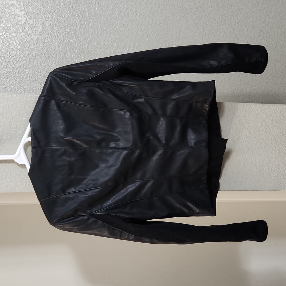 Blank NYC Vegan Leather Black Moto Jacket Size Small - Picture 4 of 8